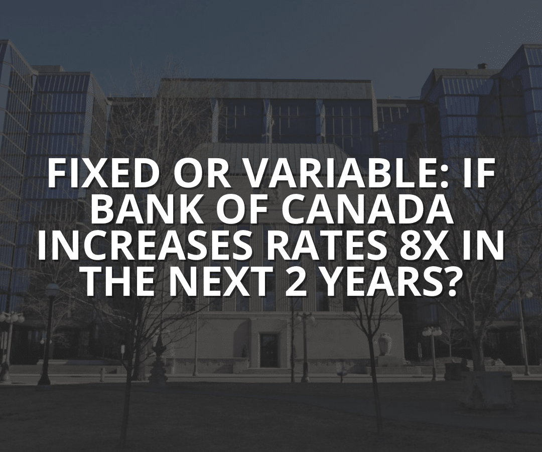 Fixed or Variable: if Bank of Canada Increases Rates 8x in the Next Two Years?